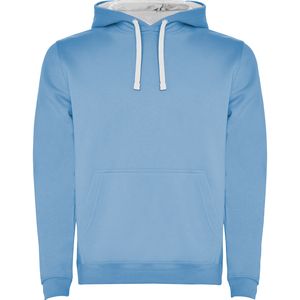 Roly SU1067 - URBAN Two-colour hoodie with double fabric Sky Blue/White