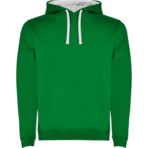 Roly SU1067 - URBAN Two-colour hoodie with double fabric Kelly Green/White