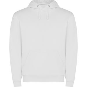 Roly SU1087 - CAPUCHA Hooded sweatshirt with kangaroo style pocket and flat adjustable drawcord White
