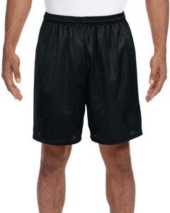 A4 N5293 - Shorts de malla de tricot con forro de entrepierna de 7" para adultos  Negro