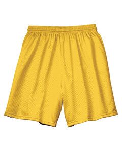 A4 N5293 - Shorts de malla de tricot con forro de entrepierna de 7" para adultos  Oro