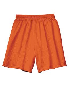 A4 N5293 - Shorts de malla de tricot con forro de entrepierna de 7" para adultos  Athletic Orange