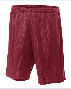 A4 N5293 - Shorts de malla de tricot con forro de entrepierna de 7" para adultos  Cardinal