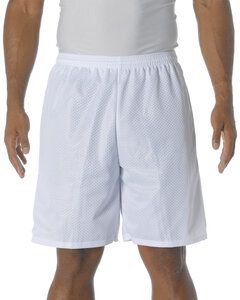 A4 N5296 - Shorts  de malla de tricot con entrepierna de 9" Blanco