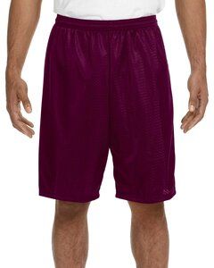 A4 N5296 - Shorts  de malla de tricot con entrepierna de 9" Granate