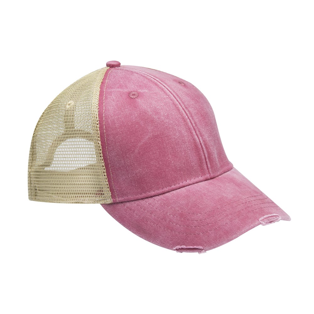 Panel Pigment-Dyed Distressed Trucker Cap