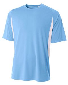 A4 N3181 - Mens Cooling Performance Color Blocked Shorts Sleeve Crew Shirt