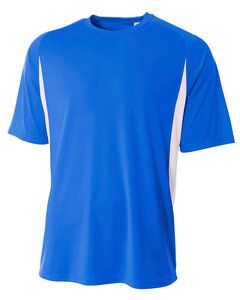 A4 N3181 - Mens Cooling Performance Color Blocked Shorts Sleeve Crew Shirt