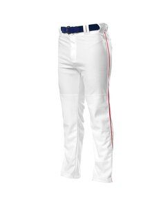 A4 NB6162 - Youth Pro Style Open Bottom Baggy Cut Baseball Pants White/Scarlet