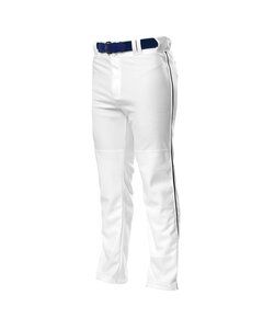 A4 NB6162 - Youth Pro Style Open Bottom Baggy Cut Baseball Pants Blanco / Negro