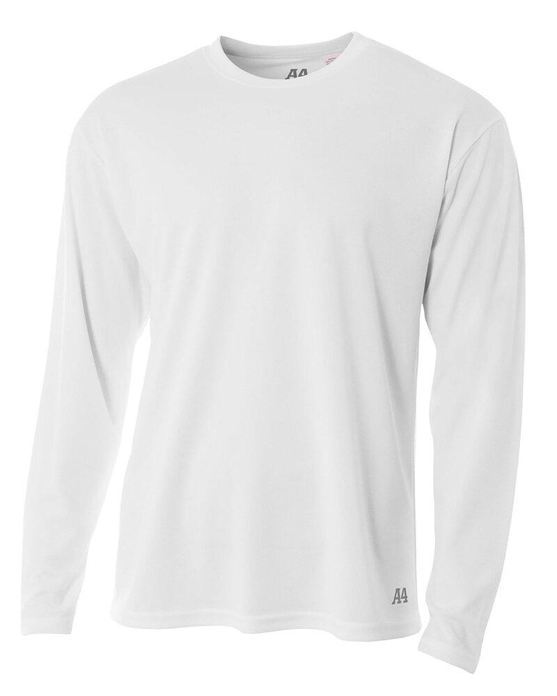 A4 N3253 - Men's Long Sleeve Crew Birds Eye Mesh T-Shirt