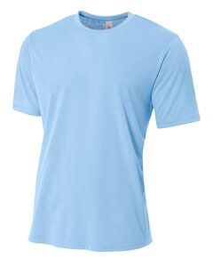 A4 NB3264 - Youth Shorts Sleeve Spun Poly T-Shirt Light Blue