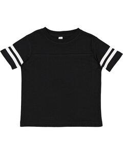 Rabbit Skins 3037 - Vintage Toddler Football T-Shirt Black Solid/ White