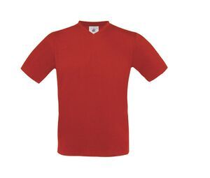 B&C BC163 - Men's T Shirt V-Neck 100% Cotton Red