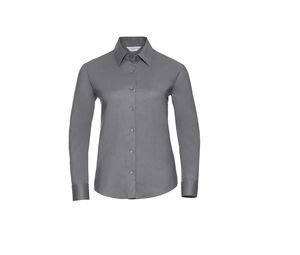 Russell Collection JZ32F - Women's Oxford Shirt Silver