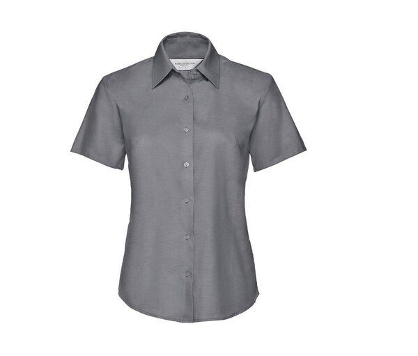 Russell Collection JZ33F - Camisa Oxford de algodón para mujer