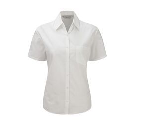 Russell Collection JZ37F - Women's Short Sleeve Shirt White