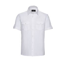 Russell Collection JZ919 - Mens Short Sleeve Italian Collar Shirt