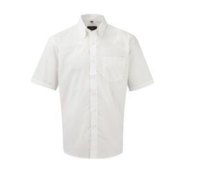 Russell Collection JZ933 - Men's Oxford Cotton Short Sleeve Shirt White
