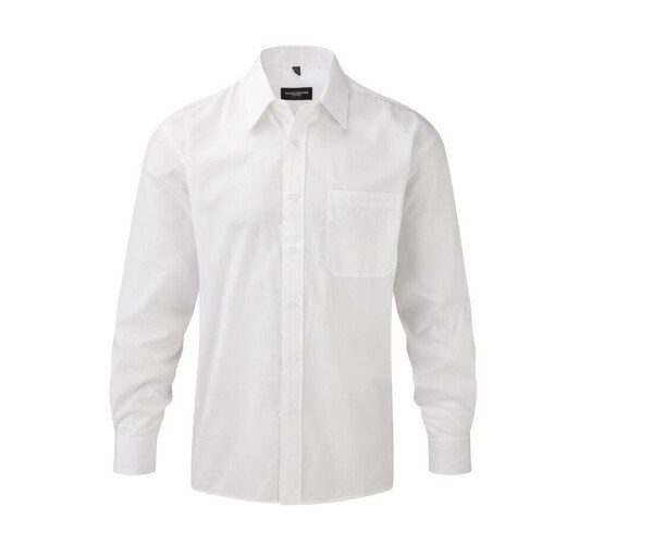 Russell Collection JZ934 - Camisa de popelina para hombre