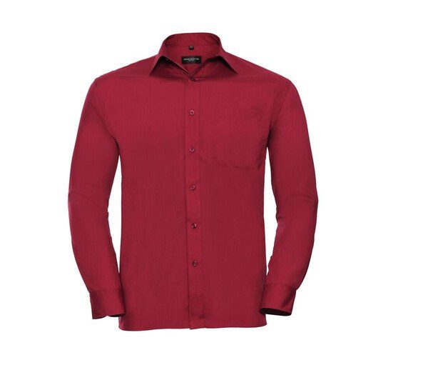 Russell Collection JZ934 - Camisa de popelina para hombre