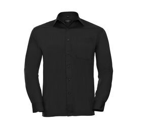 Russell Collection JZ934 - Men's Poplin Shirt Black