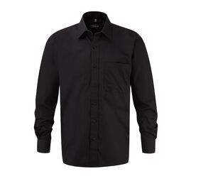 Russell Collection JZ936 - Men's 100% Cotton Poplin Shirt Black