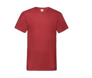 Fruit of the Loom SC234 - Men'S V-Neck Tee Shirt Valueweight Red