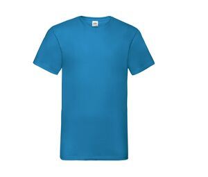 Fruit of the Loom SC234 - Men'S V-Neck Tee Shirt Valueweight Azure Blue