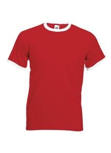 Fruit of the Loom SC245 - Ringer Men's T-Shirt 100% Cotton Red/White