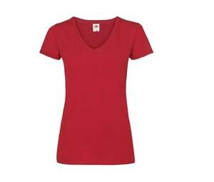 Fruit of the Loom SC601 - Women's V-Neck T-Shirt Red