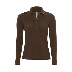 B&C BC426 - Women's long-sleeved saffron polo shirt Brown