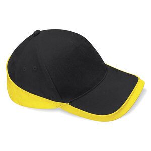 Beechfield BF171 - 5 Panel Teamwear Cap Black/Yellow