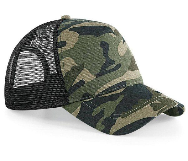 Beechfield BF694 - Urban Style Camo Snapback Cap with Mesh Ventilation