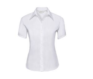 Russell Collection JZ57F - Short Sleeve Ultimate Non-Iron Shirt White