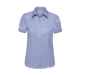 Russell Collection JZ62F - Long Sleeve Easy Care Oxford Shirt Light Blue