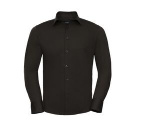 Russell Collection JZ946 - Long Sleeve Fitted Shirt Chocolate