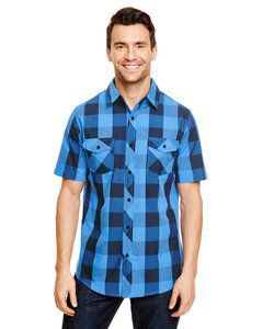 plaid shirt for men black and blue