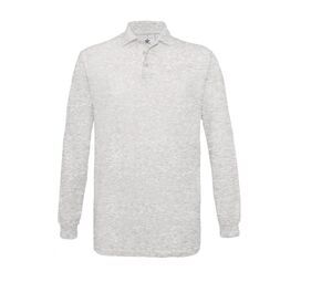 B&C BC425 - 100% cotton long-sleeved polo shirt Ash