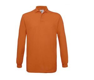 B&C BC425 - 100% cotton long-sleeved polo shirt Pumpkin Orange