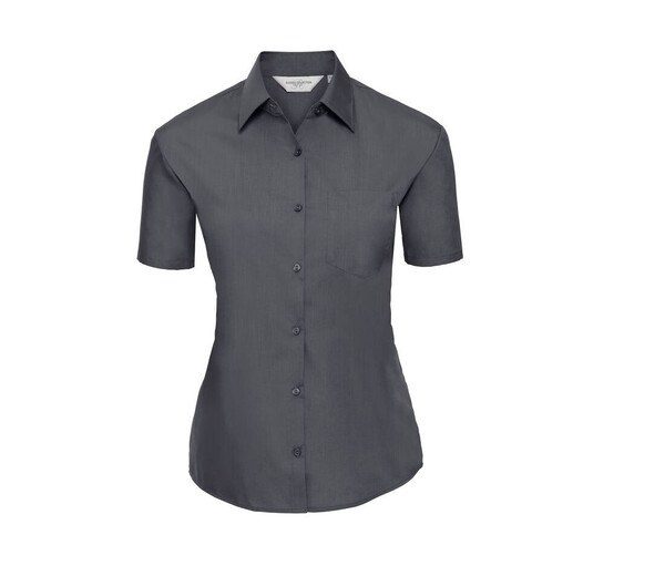 Russell Collection JZ35F - Camisa de popelina para mujer