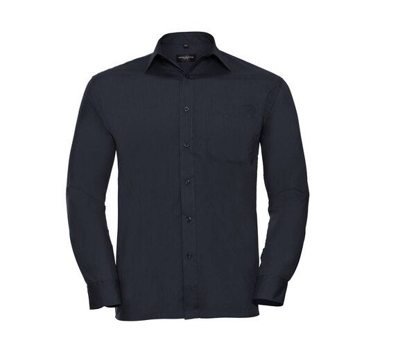 Russell Collection JZ934 - Camisa de popelina para hombre