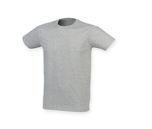 Skinnifit SF121 - Men's stretch cotton T-shirt Heather Grey
