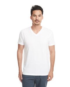 Next Level 6440 - T-shirt à col V en suédine Premium pour homme Blanc