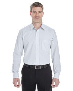 Devon & Jones DG534 - Men's Crown Collection Striped Shirt Silver/White