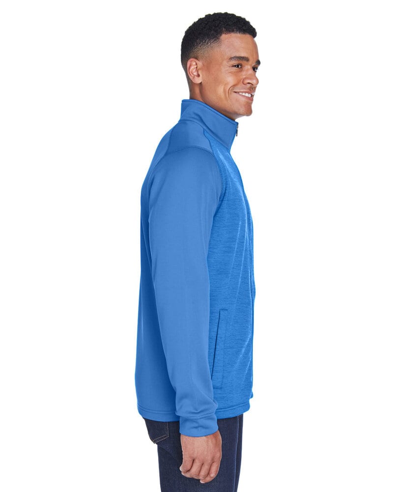 Devon & Jones DG796 - Men's Newbury Colorblock Mélange Fleece Full-Zip