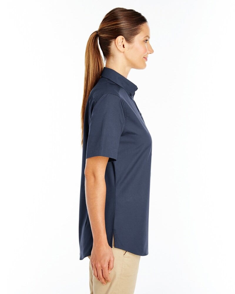 Harriton M582W - Ladies Foundation 100% Cotton Short Sleeve Twill Shirt Teflon