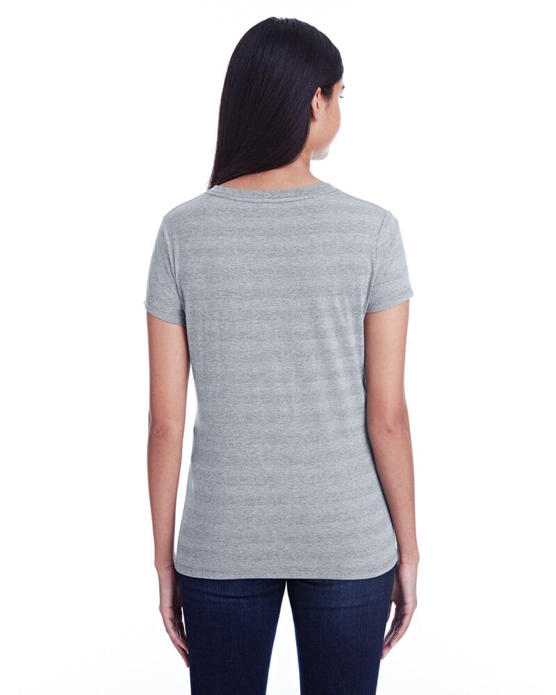 Threadfast 252RV - Ladies Invisible Stripe V-Neck T-Shirt