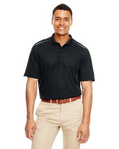 Core 365 88181R - Men's Radiant Performance Piqué Polo with Reflective Piping Black