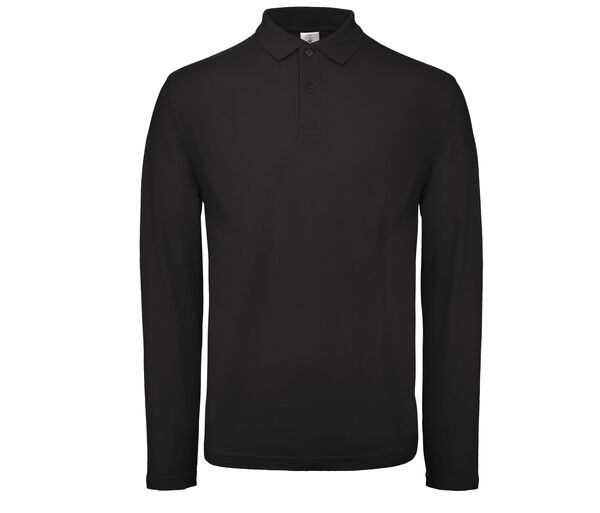 B&C ID1LS - Polo de Manga Larga para Hombre con Cuello Plano